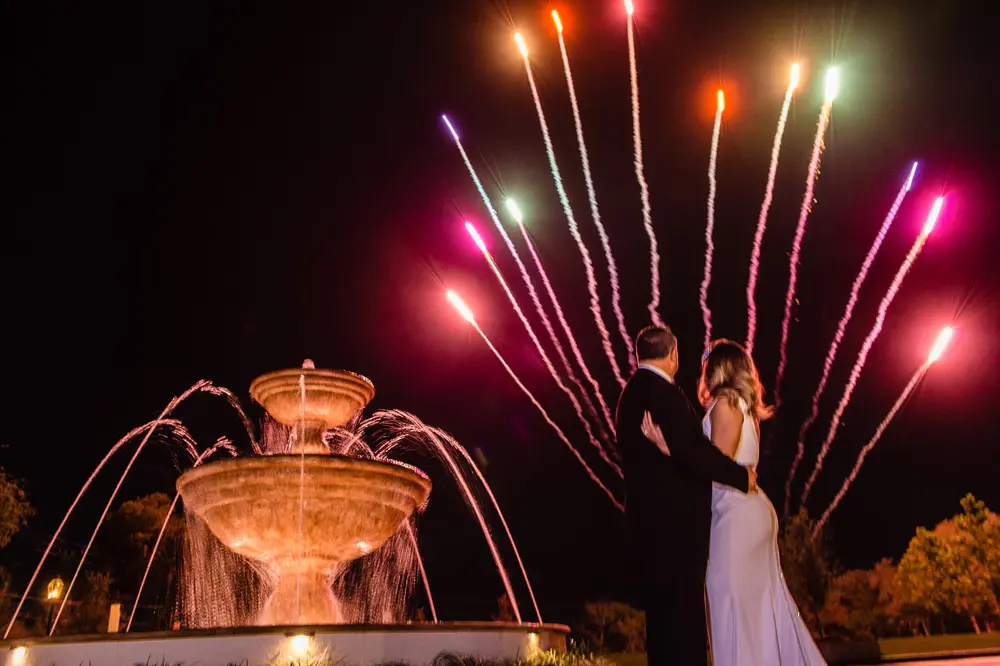 Fireworks after a wedding