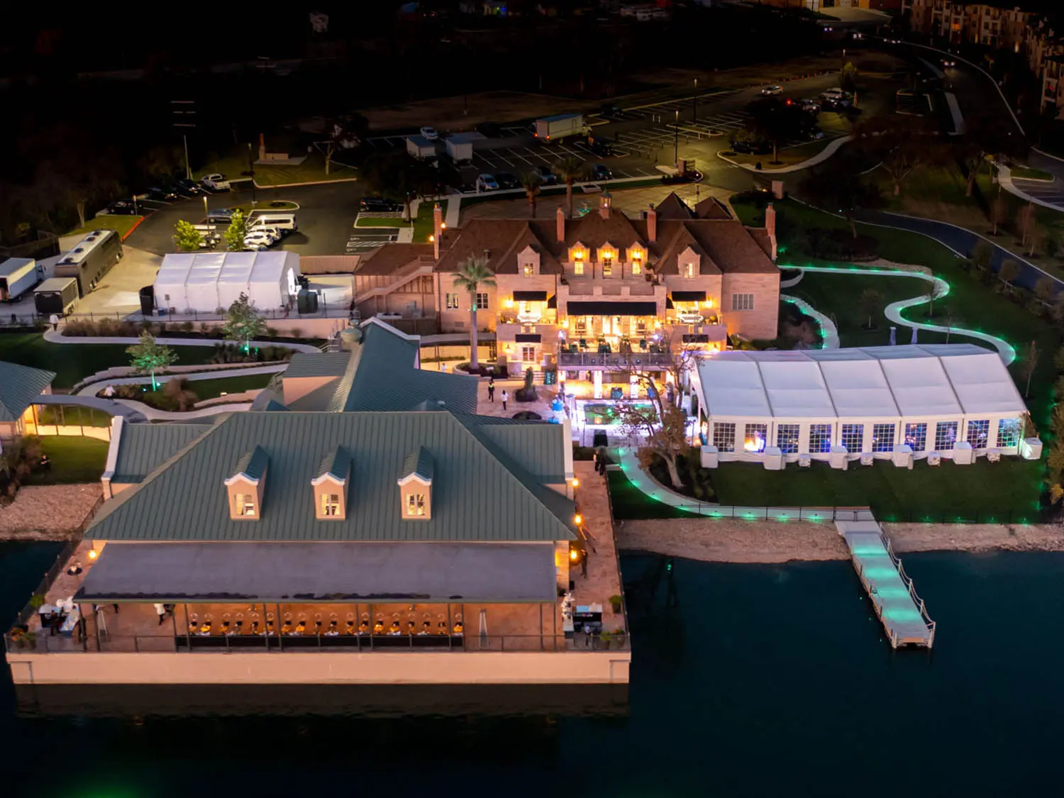 Overhead drone shot of the Red Berry Estate