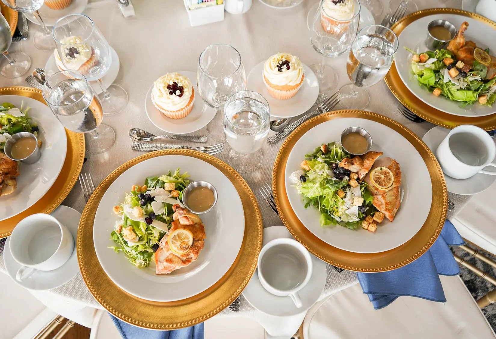 Dinner served at table at The Red Berry Estate