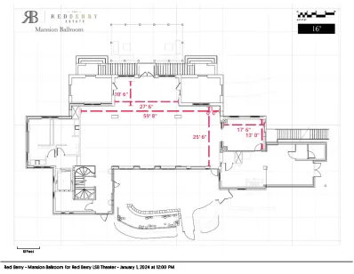 Thumbnail of Red Berry Estate Mansion Ballroom Blueprint Layout, click link below to download