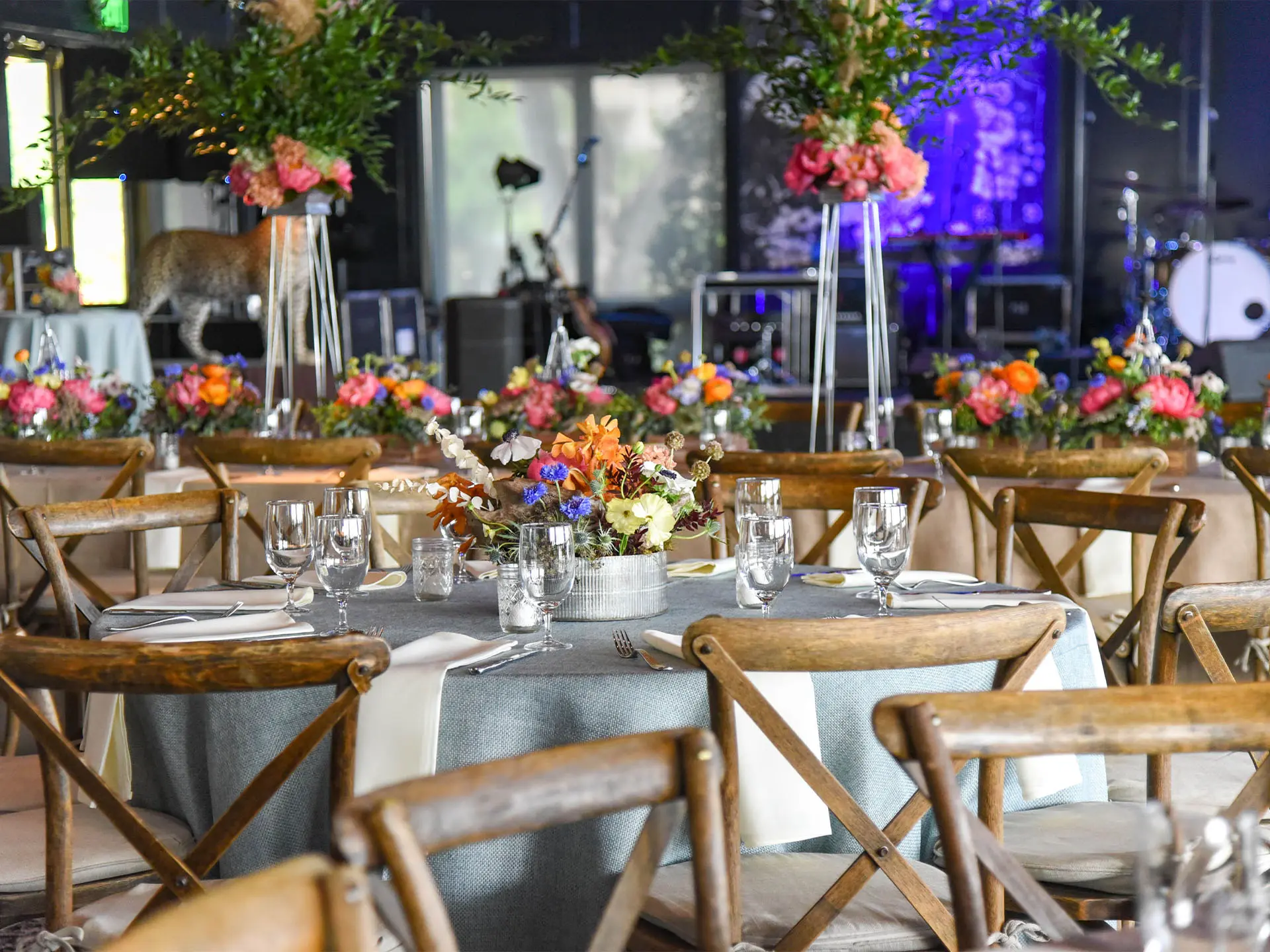 Tables set at Red Berry Estate for Birthday Party