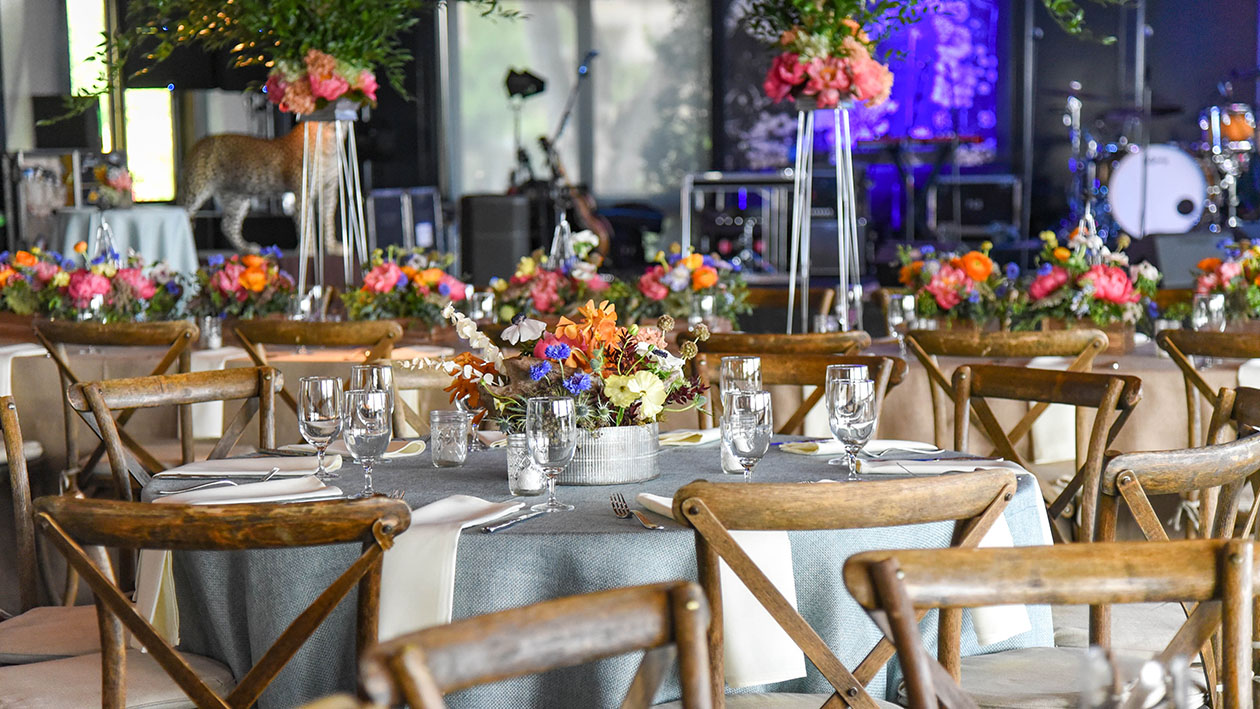 Tables set at Red Berry Estate for Birthday Party
