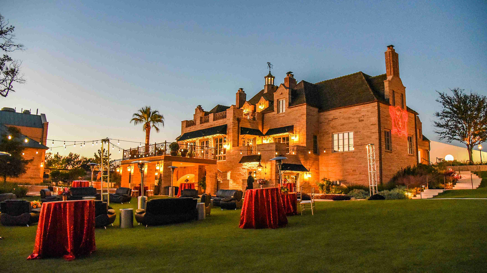 The Red Berry Estate Lawn at Dusk
