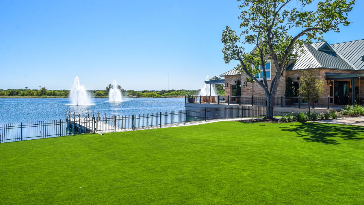 Lawn looking out on the lake at The Red Berry Estate