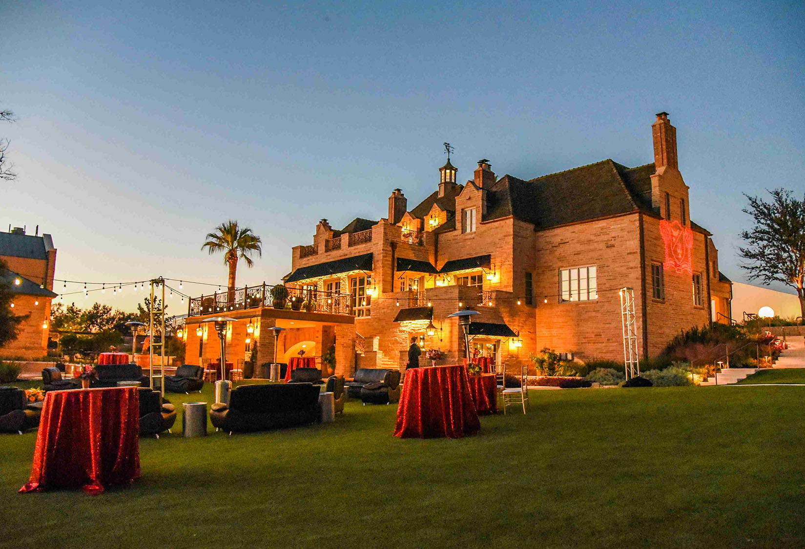The Red Berry Estate Lawn at Dusk