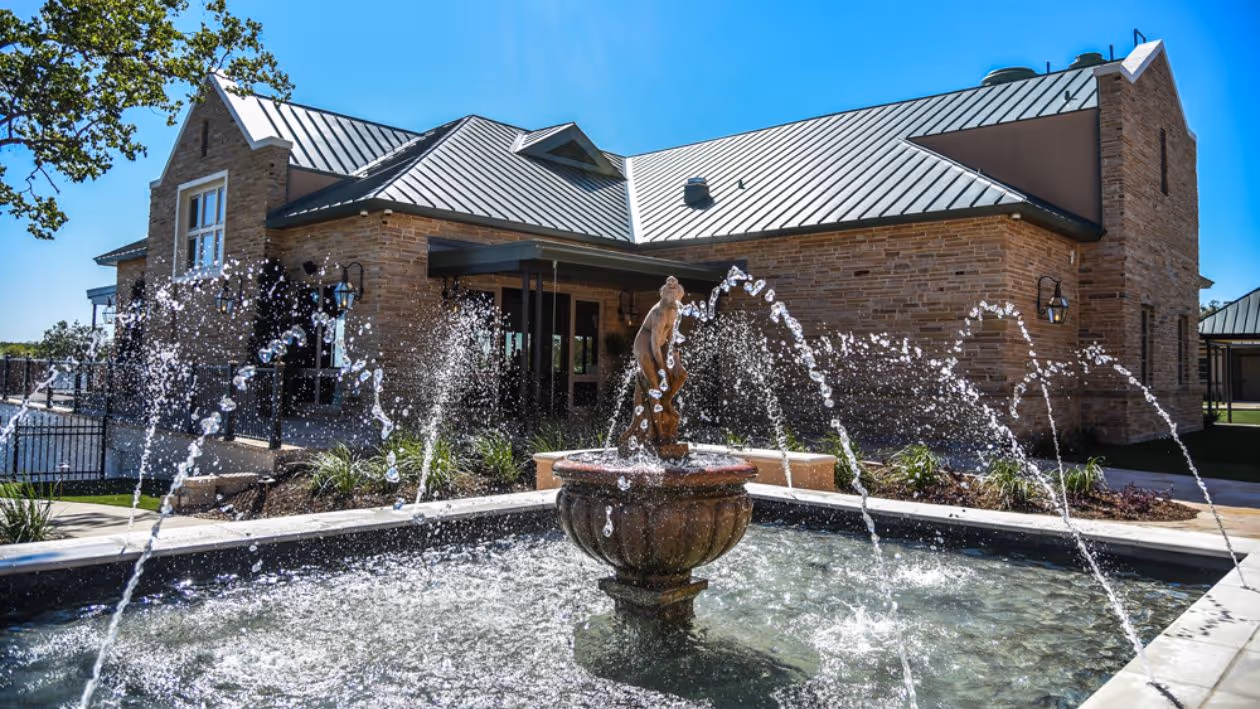 Fountain outside of The Red Berry Mansion