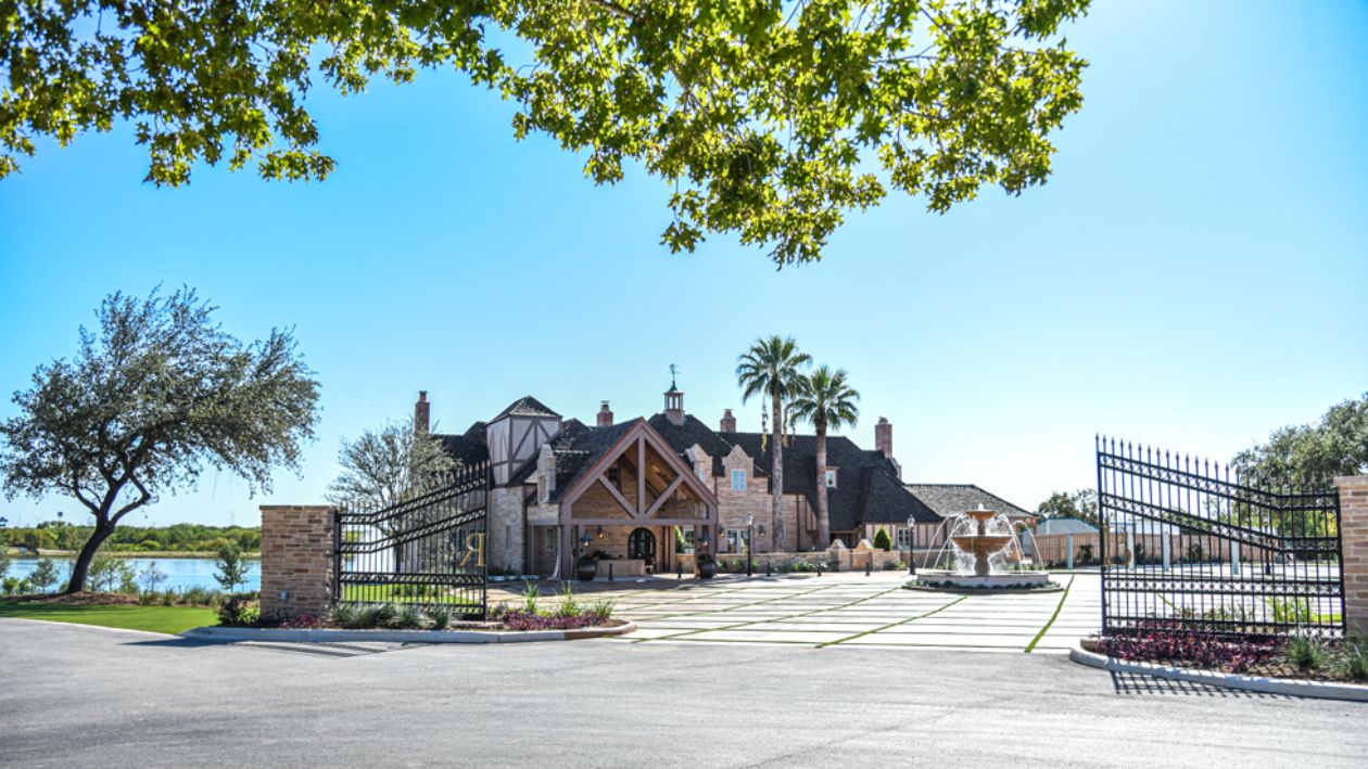 View of The Red Berry Estate from outside the gate