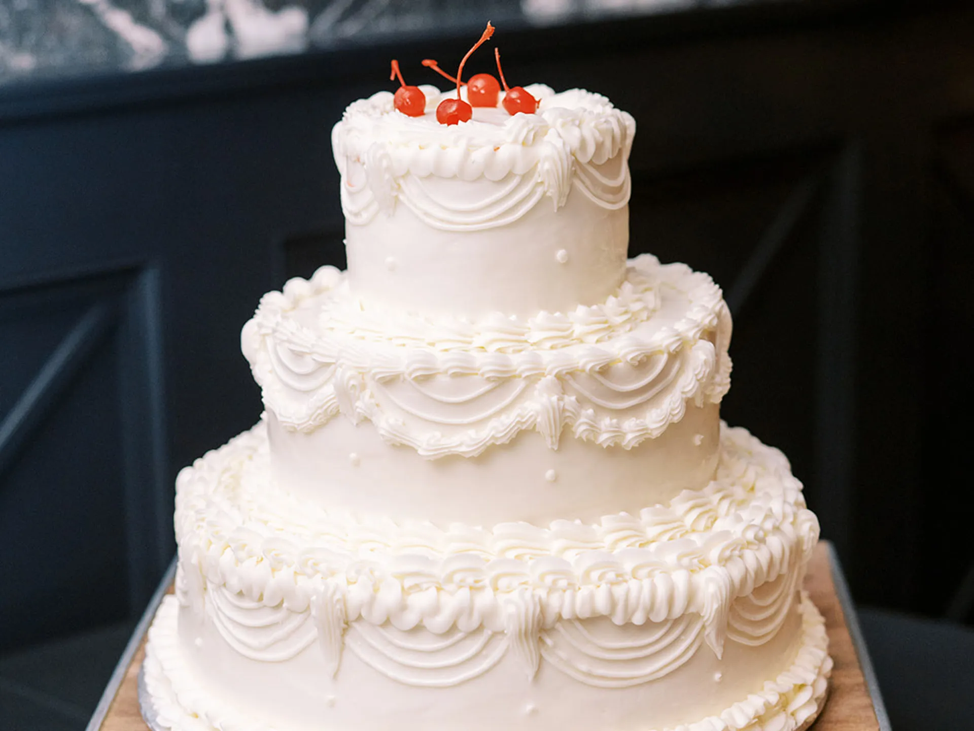 Tall White Wedding Cake